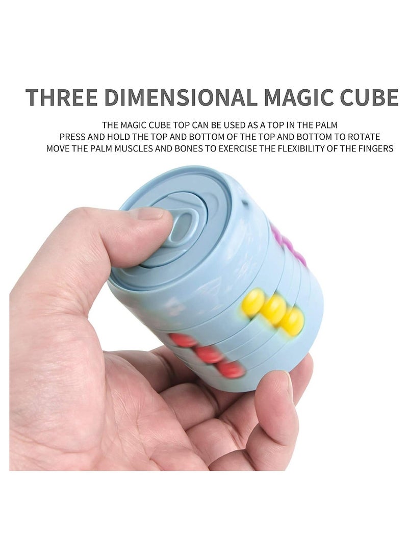 Y&D - Rotating Magic Bean Cube Toy, Fingertip Gyro Toy Spinner Puzzle Creativity Decompression Games Finger Games, Blue - Image 1