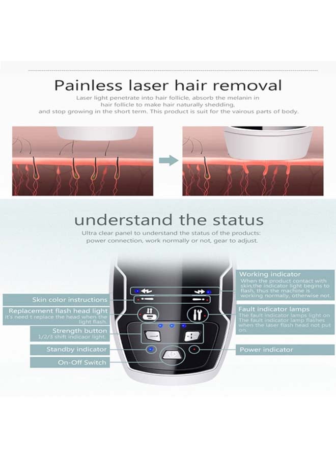 Kemei KM-6812 Photonic Laser Permanent Hair Remover White/Black - Image 4
