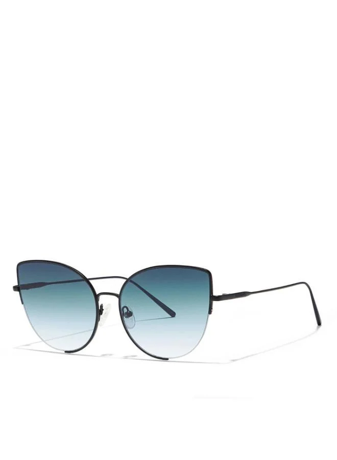 30Sundays COLETTE - La French Collection Women Blue Sunglasses - Frame Material: Metal - Lens Color: Blue- Frame Color: Black - Full Rim