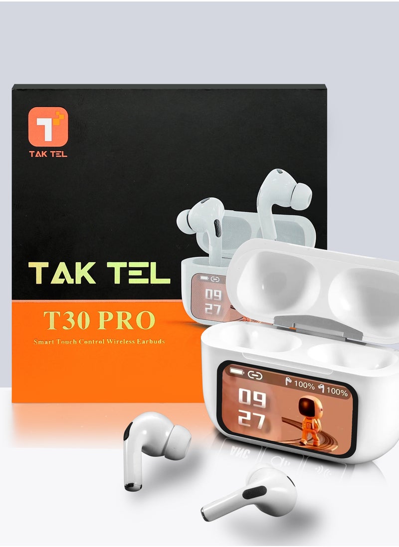 تا كتيل "Taktel T30 Pro Air Buds: التحكم الذكي باللمس، والمكالمات، والموسيقى والمزيد من أجل اتصال سلس"  - Image 1