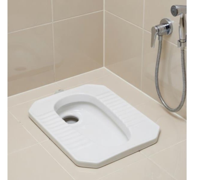 OCEANIC OCE-ZT-403 Squatting Pan Floor Mounted Ceramic Glossy White Compact Toilet Pan - Image 1