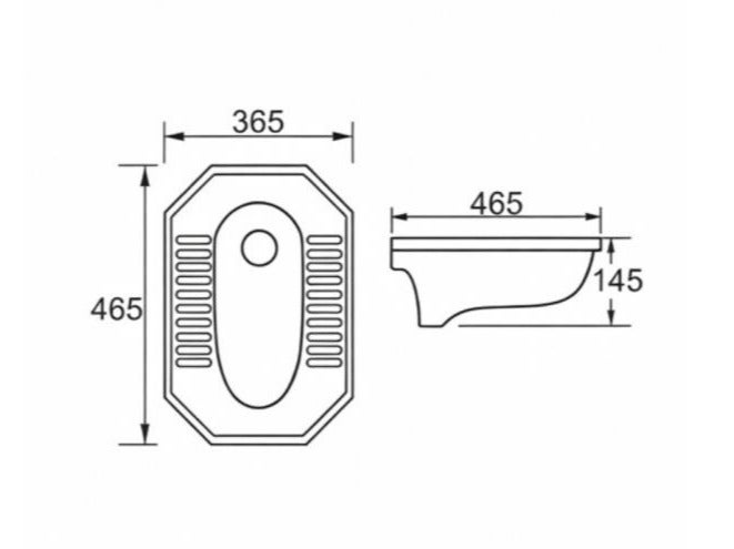 OCEANIC OCE-ZT-403 Squatting Pan Floor Mounted Ceramic Glossy White Compact Toilet Pan - Image 2