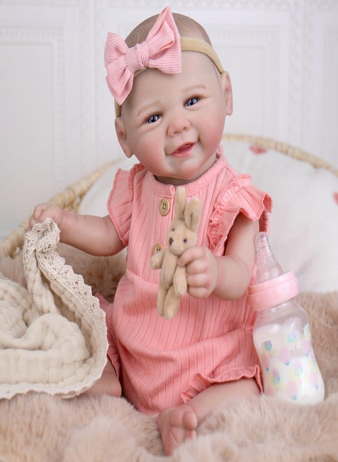 Aori Realistic Reborn Baby Dolls - 20 Inch Lifelike Newborn Baby Girl Doll with Weighted Soft Body and Soft Vinyl Limbs with Pink Outfit Set for Cudding, Perfect Christmas, Birthday Gift for Girls - Image 1
