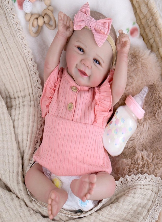 Aori Realistic Reborn Baby Dolls - 20 Inch Lifelike Newborn Baby Girl Doll with Weighted Soft Body and Soft Vinyl Limbs with Pink Outfit Set for Cudding, Perfect Christmas, Birthday Gift for Girls - Image 2