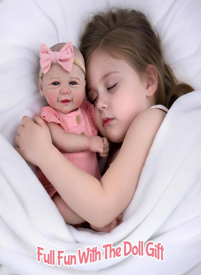 Aori Realistic Reborn Baby Dolls - 20 Inch Lifelike Newborn Baby Girl Doll with Weighted Soft Body and Soft Vinyl Limbs with Pink Outfit Set for Cudding, Perfect Christmas, Birthday Gift for Girls - Image 3