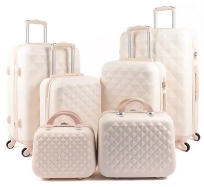 LIMRA Hardside 6 Piece Luggage Trolley Set Beige