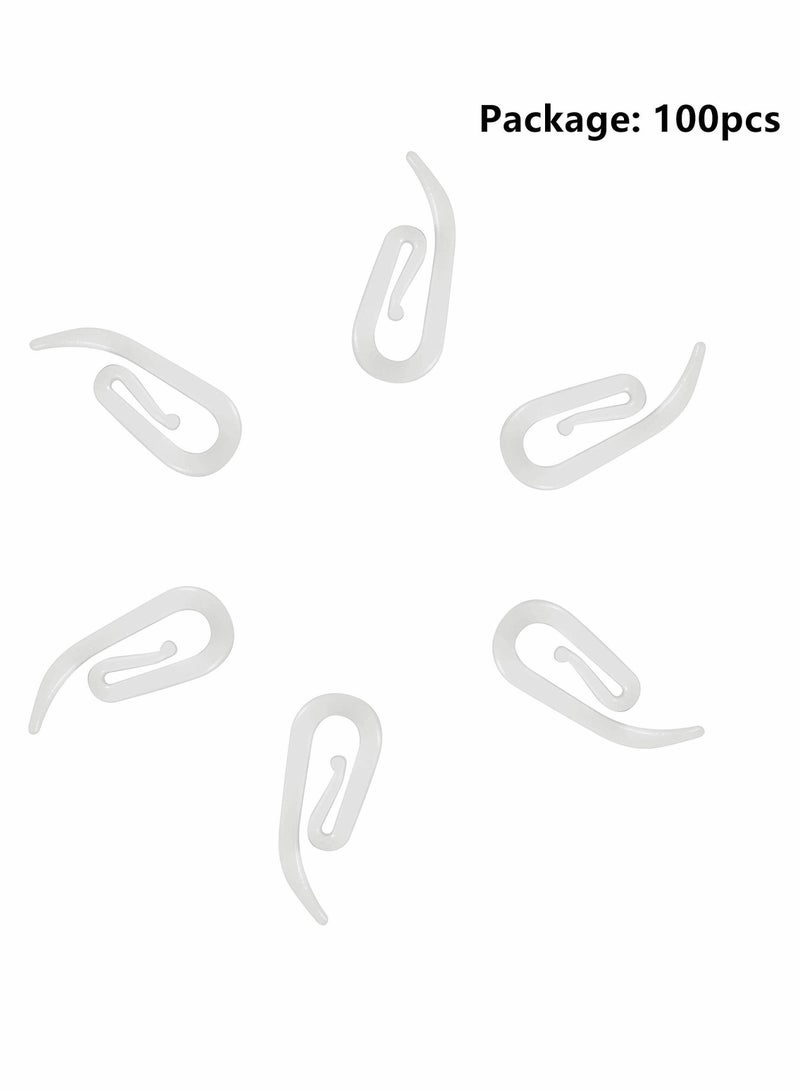 Y&D White Plastic Curtain Hooks for Door 100 Pcs  - Image 5