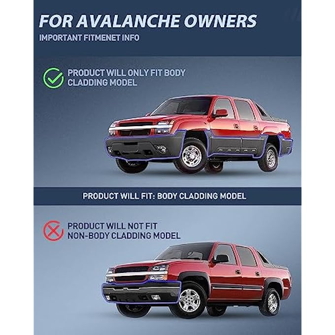 Nilight Headlight Assembly For 2002 2003 2004 2005 2006 Chevy Avalanche With Body Cladding Pickup Truck Replacement Headlamp Black Housing Amber Reflector Driver And Passenger Side 2 Years Warranty - Image 3