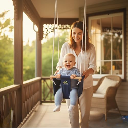 APAV Baby Swing for Kids | Hanging Jhula for 6 Months to 3 Years | Indoor Outdoor Zula Seat | Supports Up to 25 Kg | Polyester, 9 Inch (Blue) (Only Zula (Swing)) - Image 1