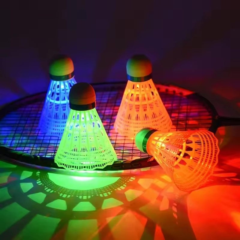ZHENAN LED Badminton Shuttlecocks,Colourful Lighting Badminton Birdies,Plastic Nylon Shuttlecock,Glow in The Dark Birdie Balls for Outdoor Indoor Sport Activities (Nylon_5pcs) - Image 2