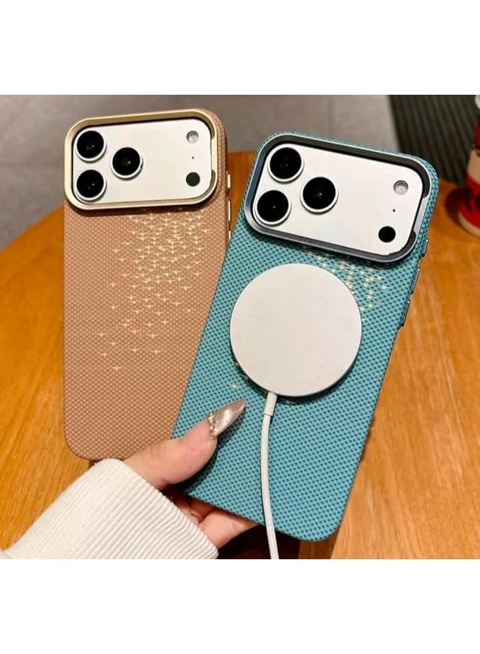 FIKRA جراب ألياف كربون كفلار ستايل 600D لهاتف iPhone 17 متوافق مع MagSafe تصميم فائق النحافة حماية عسكرية كاكي - Image 2