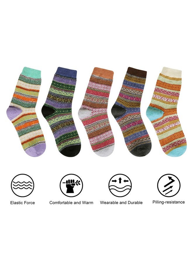 3-5 Pairs Womens Winter Soft Warm Wool Knitting Cotton Casual Crew Socks (D-03 5 pairs wool socks) - pzsku/ZBEEEE5A8E73D8968FABBZ/45/_/1740982713/db82732e-1481-4ed5-b884-d3f7df696b74