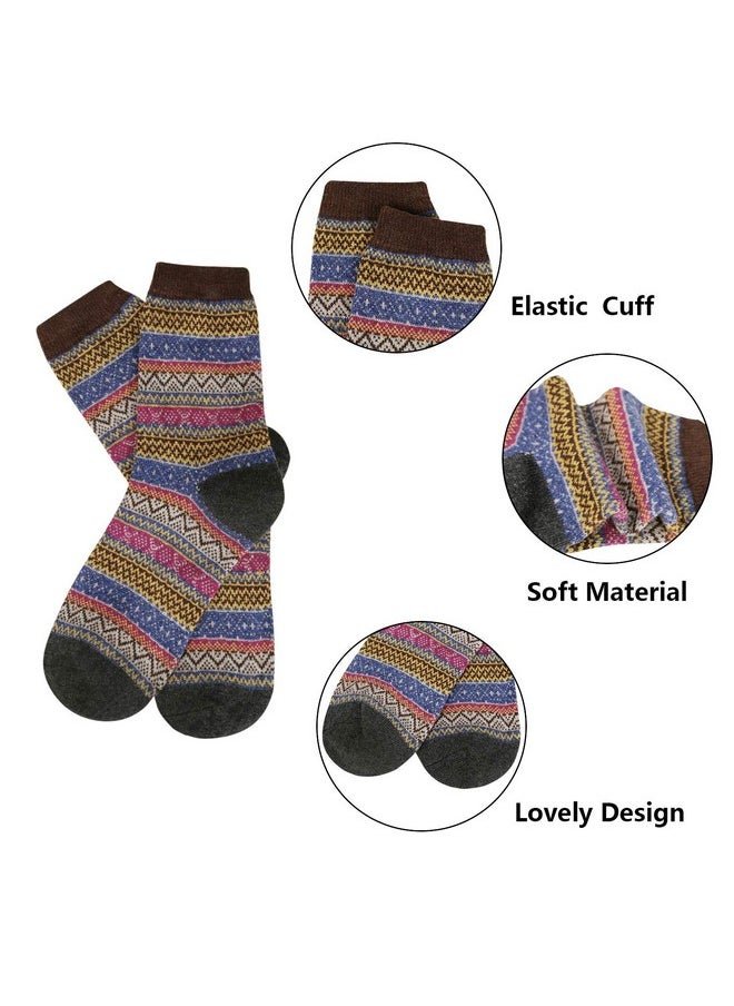 3-5 Pairs Womens Winter Soft Warm Wool Knitting Cotton Casual Crew Socks (D-03 5 pairs wool socks) - pzsku/ZBEEEE5A8E73D8968FABBZ/45/_/1740982714/f9f89ffb-e444-43c3-a508-0f9bf70dadeb