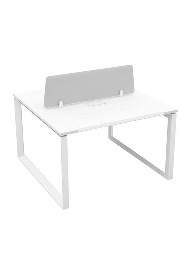 Neo Front Face To Face 2 Seater Workstation Desk PC MDF White 1.2m - Image 1