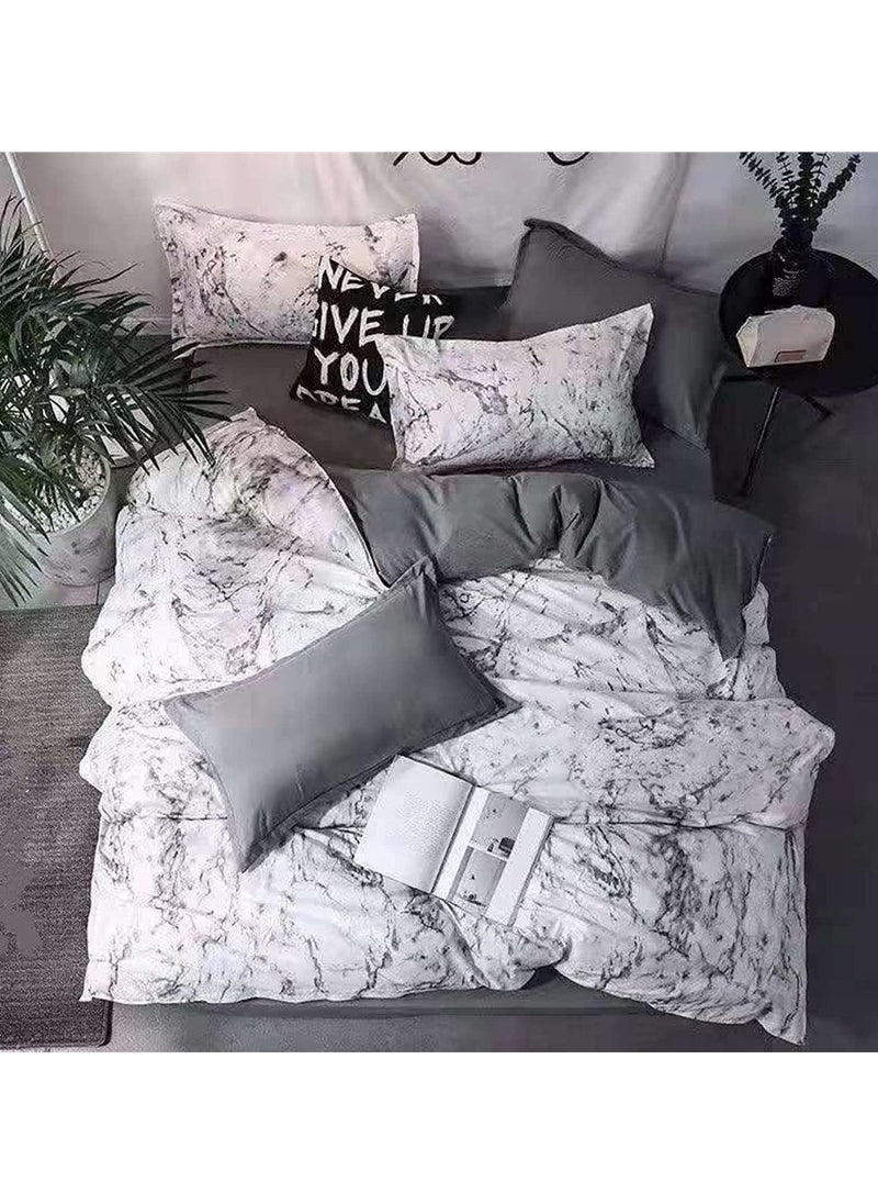 GOLDEN HOME 6 Piece King/Queen/Single size, striped pattern duvet cover set. set includes 1 Comforter Cover, 1 Fitted Bedsheet, 4 Pillowcases  - Image 1