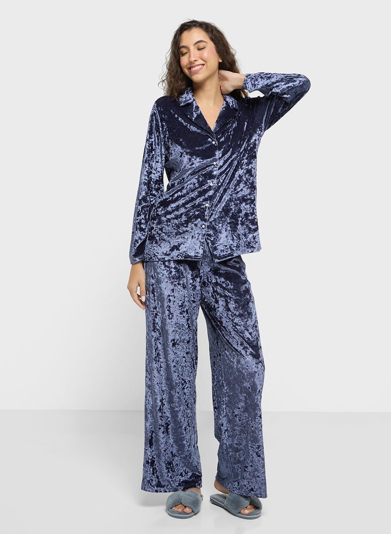 Ginger Velvet Oversize Shirt & Pant Co-ord Set - Image 5