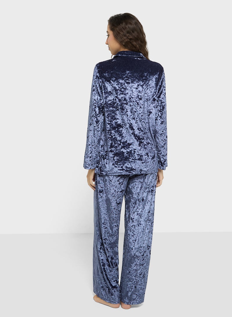 Ginger Velvet Oversize Shirt & Pant Co-ord Set - Image 2