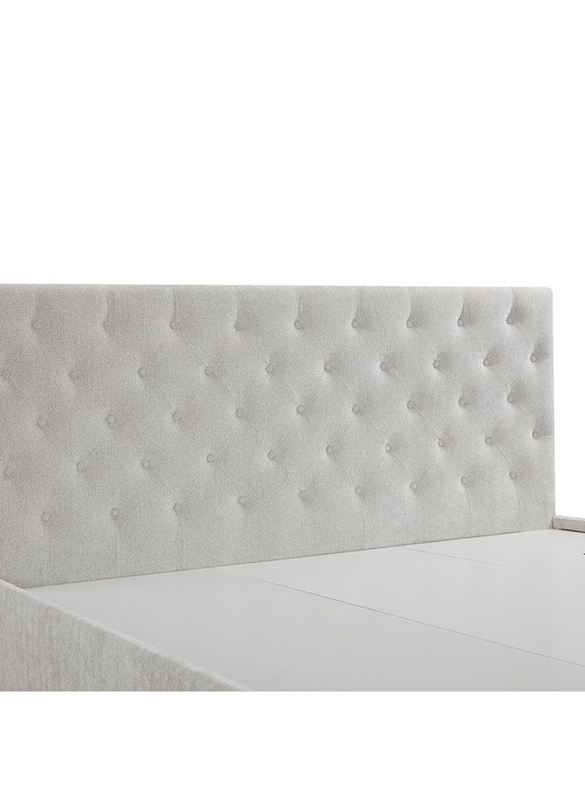 Danube Home Bacia King Bed With 2 Front Drawer Storage Sturdy Modern Design Wooden Double Bed Frame Furniture L 218 x W 191 x H 111 cm Light Grey - Image 5