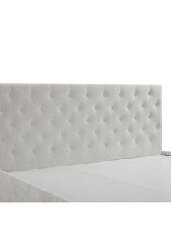 DANUBE HOME Danube Home Bacia King Bed With 2 Front Drawer Storage Sturdy Modern Design Wooden Double Bed Frame Furniture L 218 x W 191 x H 111 cm Light Grey  - Image 5