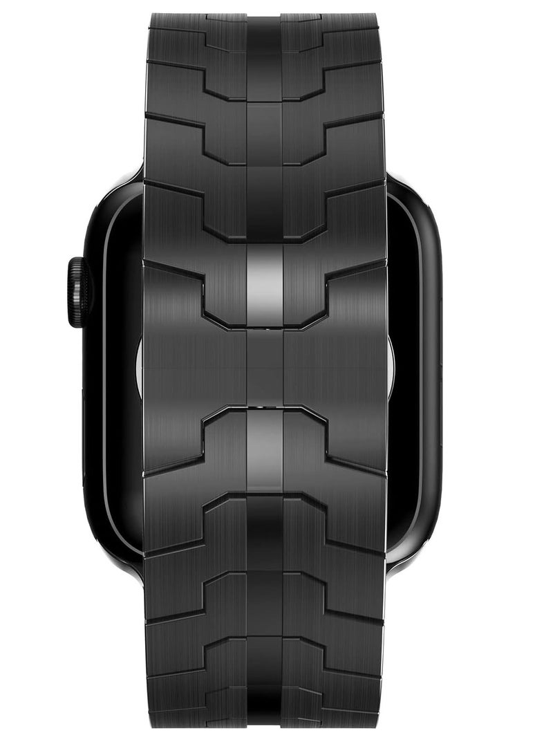 JAJEEK Stainless Steel Strap for iWatch 49mm, 46mm, 45mm, 44mm, 42mm – Black Replacement Band for Apple Watch Ultra 3, Ultra 2, Ultra, Series 10, 9, 8, 7, SE, 6, 5, 4, 3, 2, 1 – Durable, Sleek, and Adjustable - Image 4