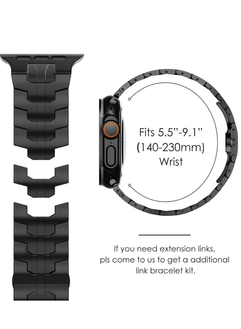 JAJEEK Stainless Steel Strap for iWatch 49mm, 46mm, 45mm, 44mm, 42mm – Black Replacement Band for Apple Watch Ultra 3, Ultra 2, Ultra, Series 10, 9, 8, 7, SE, 6, 5, 4, 3, 2, 1 – Durable, Sleek, and Adjustable - Image 5