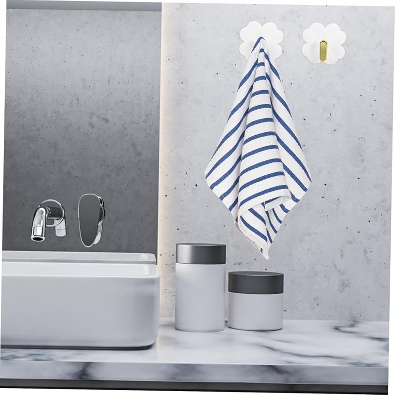 Ciieeo 4Pcs White Adhesive Wall Hooks Heavy Duty Stick On for Bathroom Kitchen Storage - Image 4