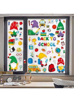 9 Sheets Back To School Window Clings Stickers Gnome Books School Bus Watercolor Doublesided Window Stickers Reusable Static Window Stickers School Day Welcome Back To School Classroom Decorations