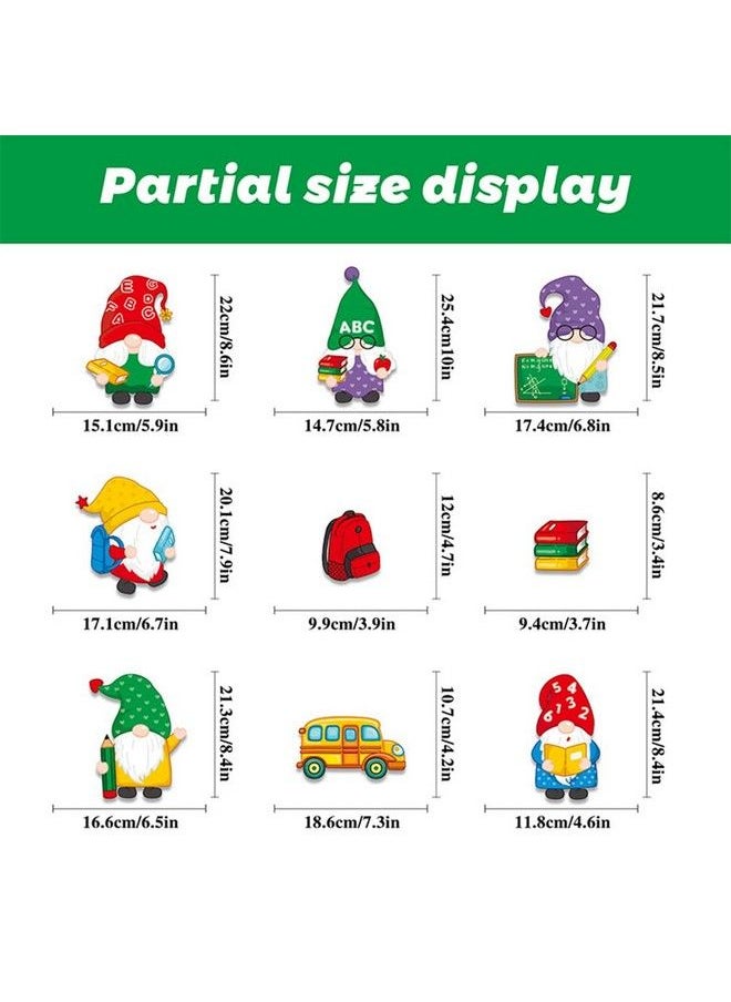 Doneace - 9 Sheets Back To School Window Clings Stickers Gnome Books School Bus Watercolor Doublesided Window Stickers Reusable Static Window Stickers School Day Welcome Back To School Classroom Decorations - Image 1