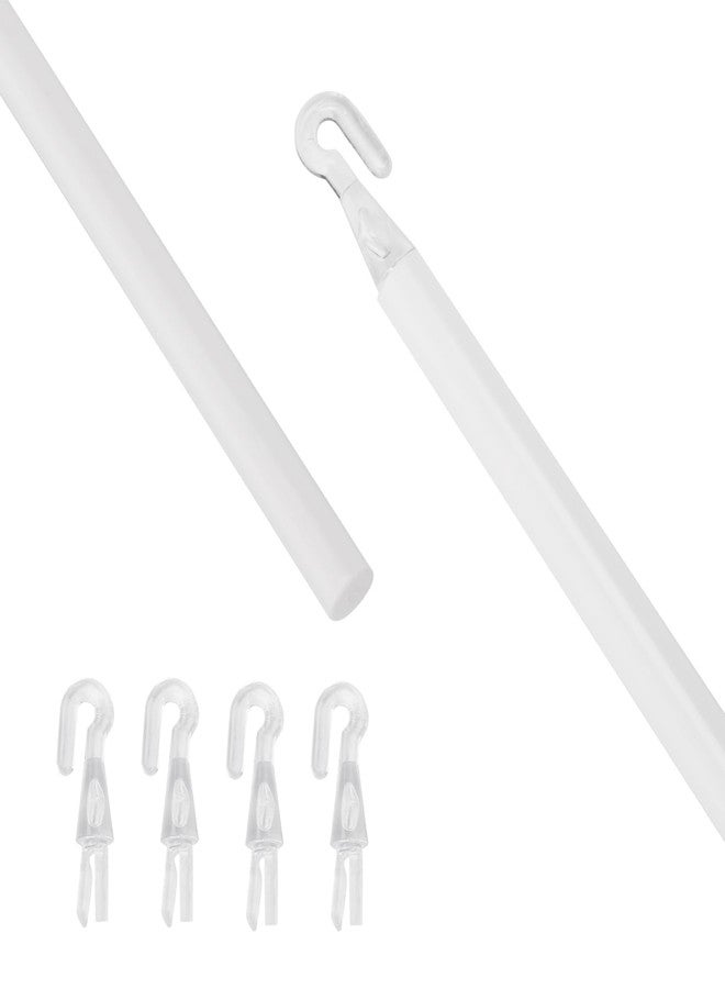 SUNKOO 35" Blind Wand Replacement,White Plastic Vertical Blind Wand with Hook, Cordless Tilt Control Rod for Window Shades, Blinds, and Curtains (Easy Install, Durable & Lightweight) - Image 1