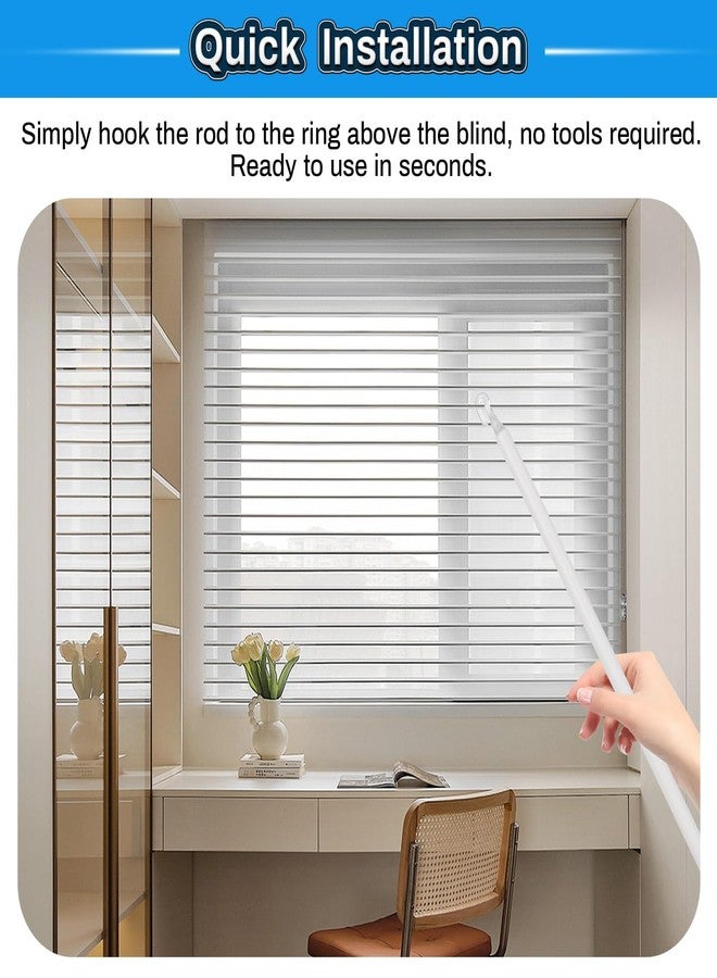 SUNKOO 35" Blind Wand Replacement,White Plastic Vertical Blind Wand with Hook, Cordless Tilt Control Rod for Window Shades, Blinds, and Curtains (Easy Install, Durable & Lightweight) - Image 5