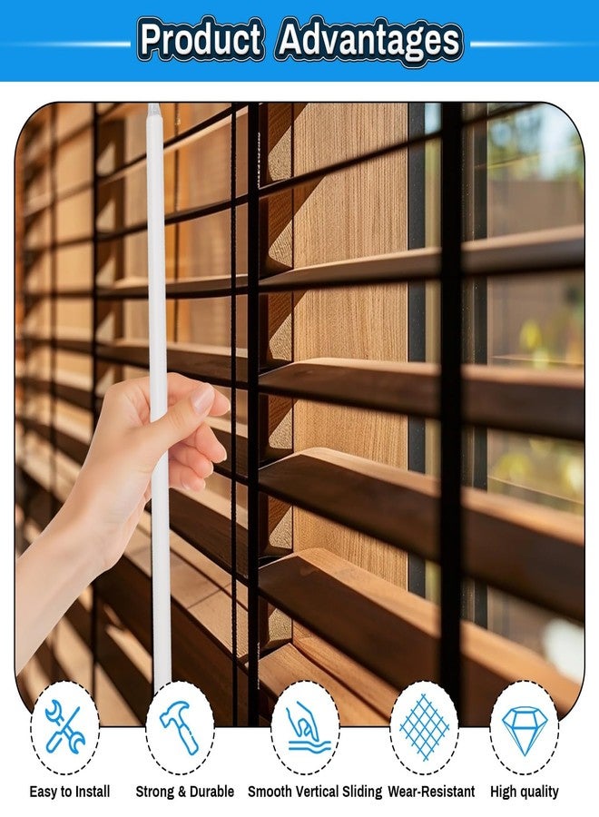 SUNKOO 35" Blind Wand Replacement,White Plastic Vertical Blind Wand with Hook, Cordless Tilt Control Rod for Window Shades, Blinds, and Curtains (Easy Install, Durable & Lightweight) - Image 4