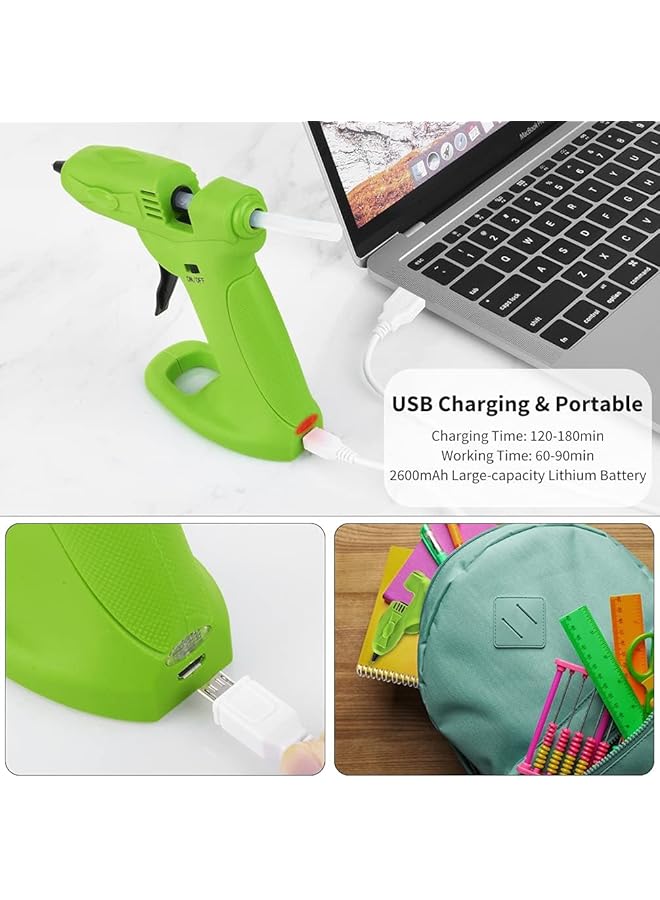 erorex Cordless Mini Hot Glue Gun Usb Rechargeable With 2600Mah Battery Includes 30 Glue Sticks Perfect For Diy Crafts Home Repairs And Decorations - Image 2