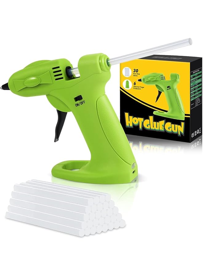 erorex Cordless Mini Hot Glue Gun Usb Rechargeable With 2600Mah Battery Includes 30 Glue Sticks Perfect For Diy Crafts Home Repairs And Decorations - Image 1