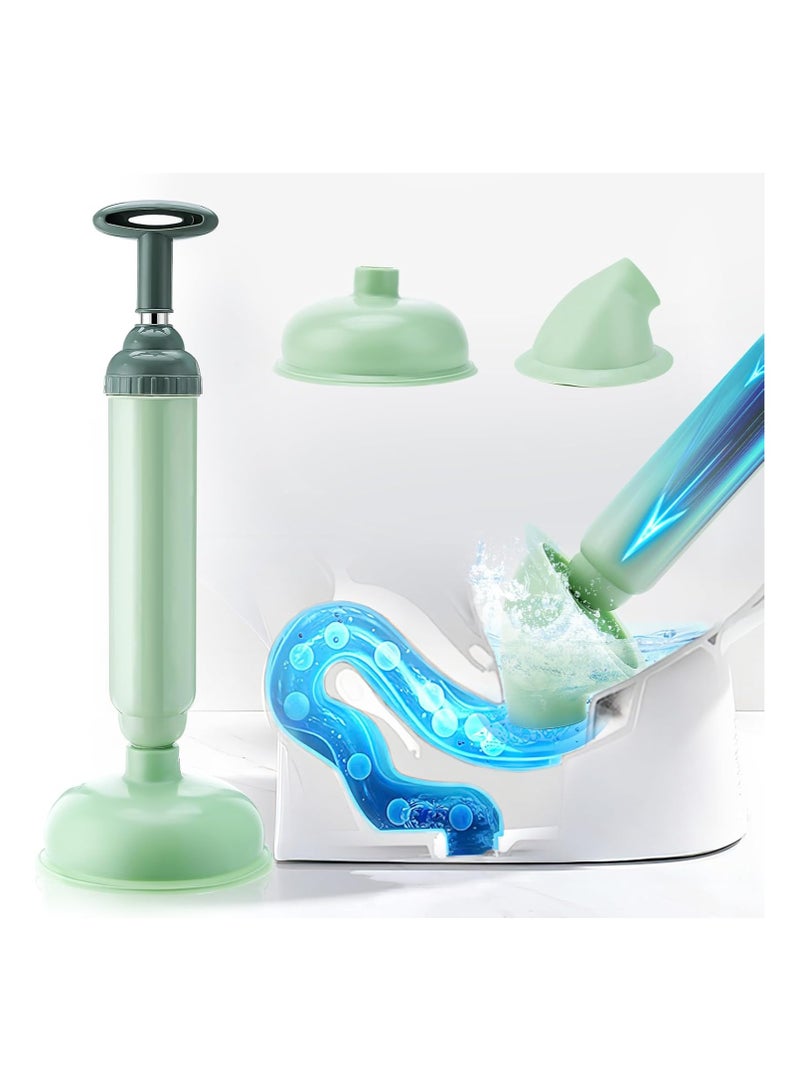 Bukela High Pressure Toilet Plunger, Air Plunger Drain Clog Remover Upgrade Power Plunger Toilet Clog Remover with 2 Plunger Heads Air Plunger for Toilet Bathroom Kitchen Clogged - Image 1