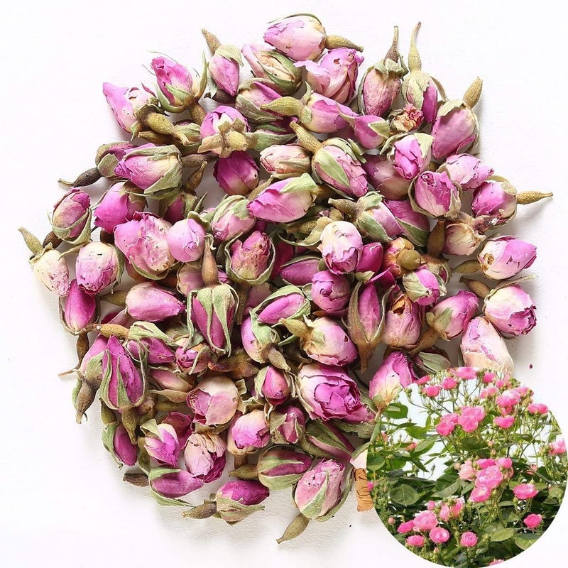 TooGet Organic Dried Pink Rose Buds - 4 OZ - Image 1