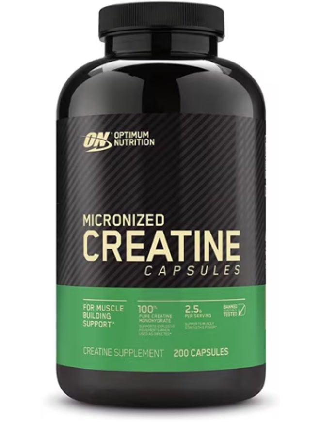 ON Optimum Nutrition Micronized Creatine Capsules, 200 Capsules