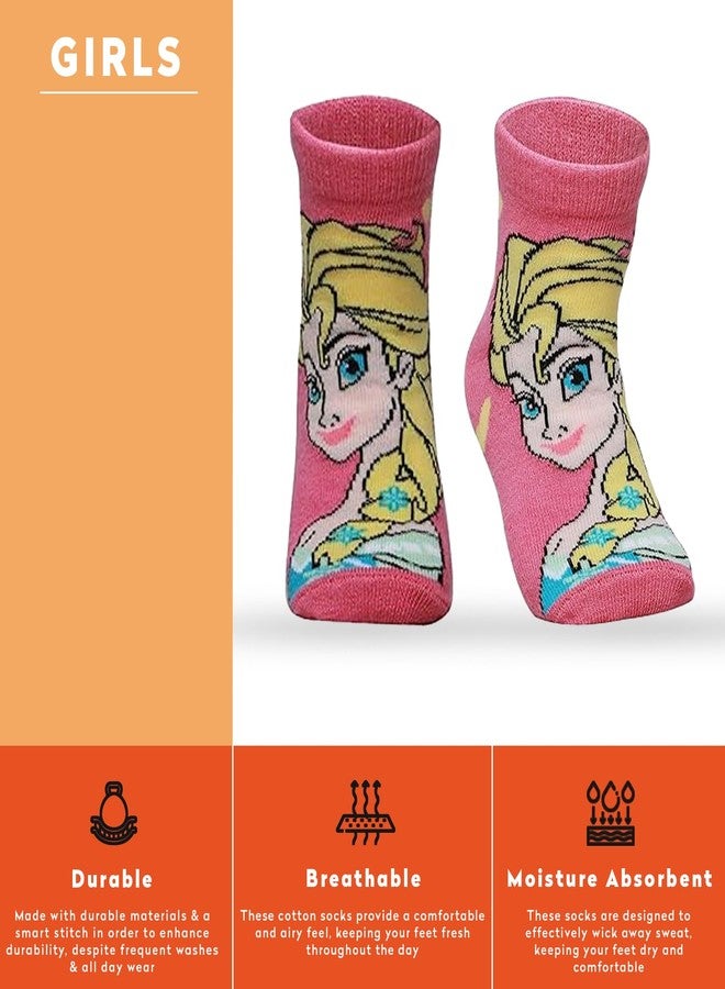 Supersox Ankle Frozen Character Socks for Girls, Made with Breathable, Anti Odour & Moisture Absorbent Combed Cotton with a Extra Durable Welt, Ideal For All Day Wear (Pack Of 5) - Image 5