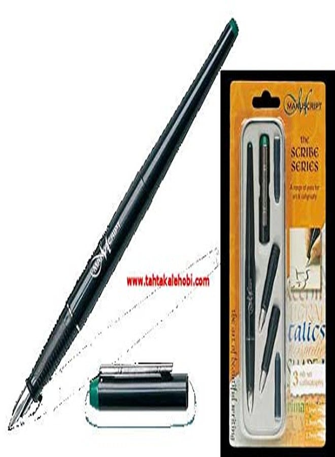 MANUSCRIPT Left Handed Nib Scribe Calligraphy Pen and Nib Set, Silver, 7 Piece Set - Image 2