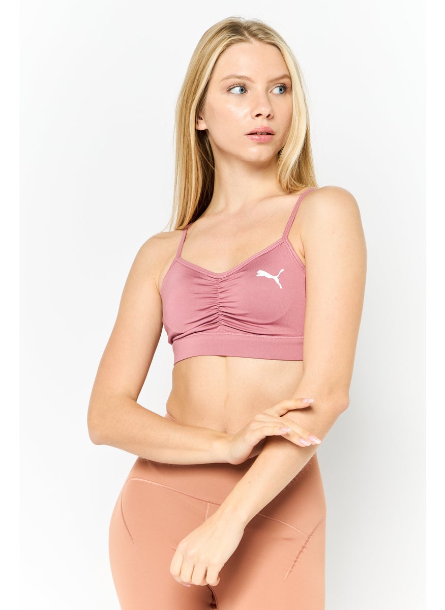 PUMA Women Padded Sports Bra, Mauve  - Image 1