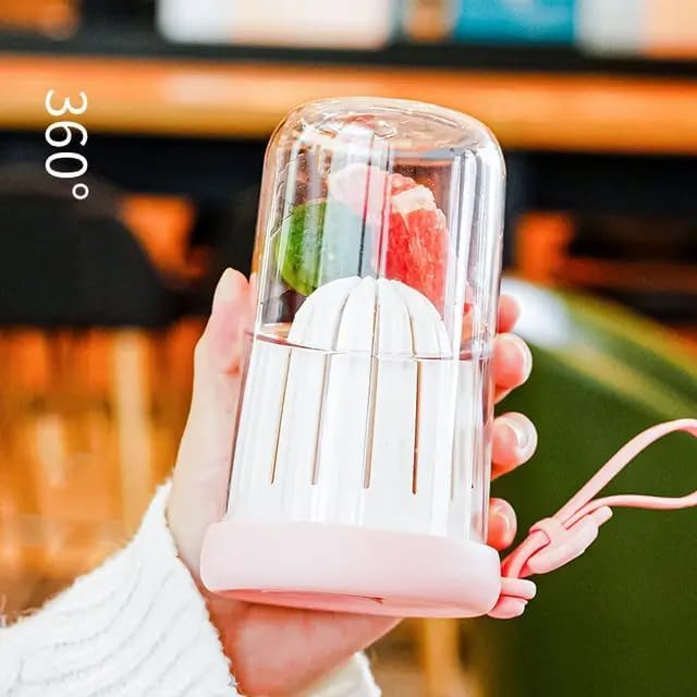 CHIRANSI Glass Tumbler with Fruit Infuser Lid and Straw Reusable Boba Cup for Smoothies Iced Coffee LeakProof Sipper with Silicone Sleeve500 ml Pack of 1 Tumbler with Fruit Infuser Cup - Image 5