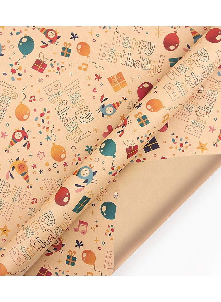 Sakina 10pcs Gift Wrapping Paper Set,Birthday Gift Wrapping Paper, Gift Box, Book Leather, Kraft Paper, Gift Wrapping Paper, Wrapping Paper, Tissue Paper, Flower Bouquet Supplies, Gift Wrapping Paper, Flower Wrapping Paper, Gift Packaging(70cmX50cm) - Image 5