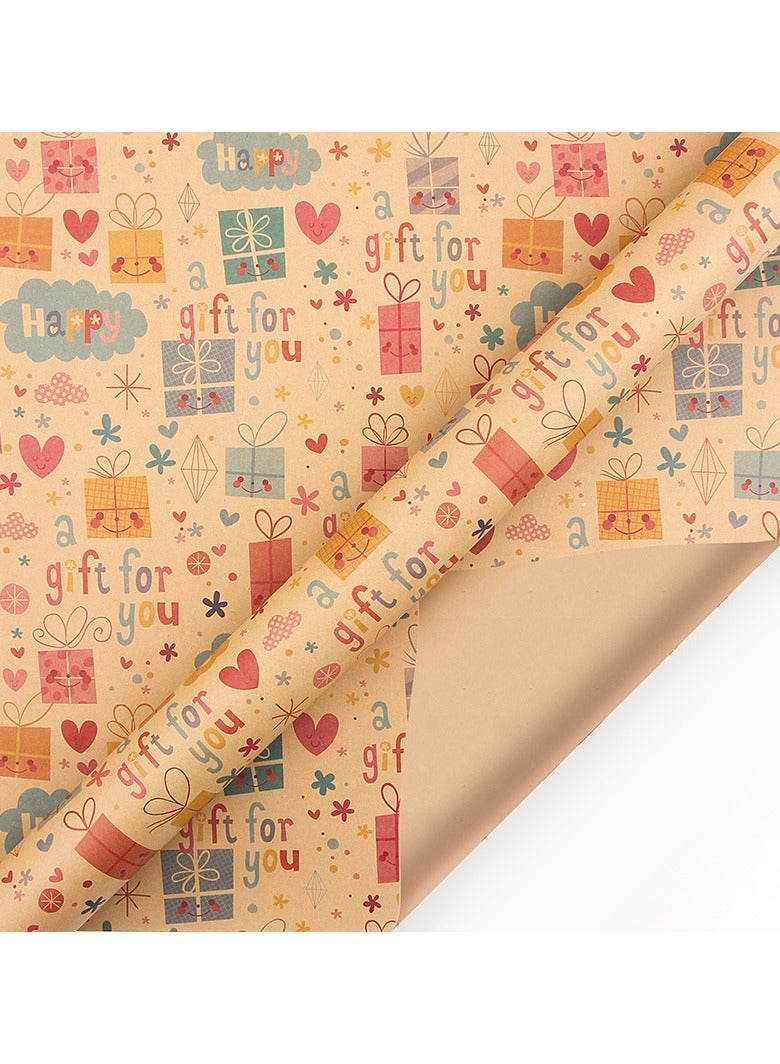 Sakina 10pcs Gift Wrapping Paper Set,Birthday Gift Wrapping Paper, Gift Box, Book Leather, Kraft Paper, Gift Wrapping Paper, Wrapping Paper, Tissue Paper, Flower Bouquet Supplies, Gift Wrapping Paper, Flower Wrapping Paper, Gift Packaging(70cmX50cm) - Image 3