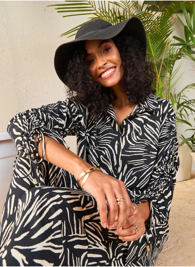 SASSAFRAS Abstract Print Shirt & Cargo Pants Co-Ords by Styli