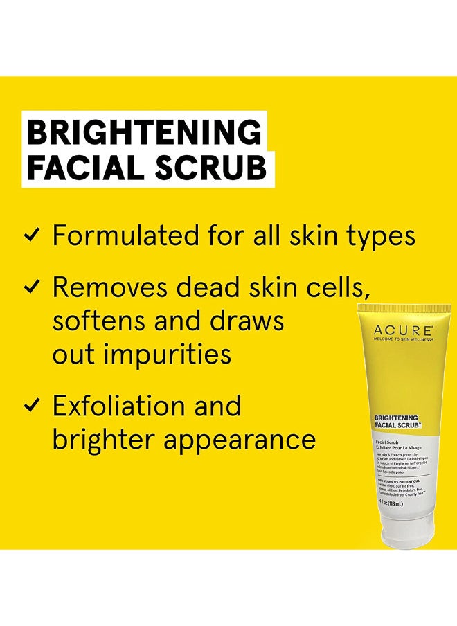 Acure - Brightening Facial Exfoliator Scrub 118ML, Removal Natural Organic Face Peeling Exfoliating Moisturizes Face Scrub Exfoliante Cream - Image 1