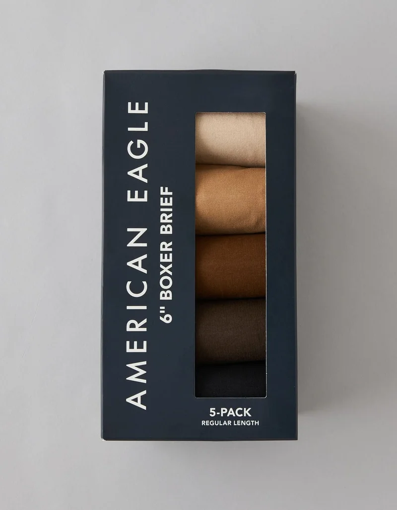 امريكان ايجل سروال بوكسر كلاسيكي بمقاس 6 بوصة للرجال - عبوة من 5 قطع