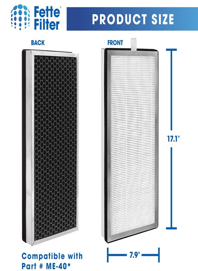 Fette Filter True HEPA Replacement Filter, Compatible with Medify MA Air Purifier 40 Series, 3-stage Pre-filter, H13 True HEPA and Activated Carbon Filter - Image 2