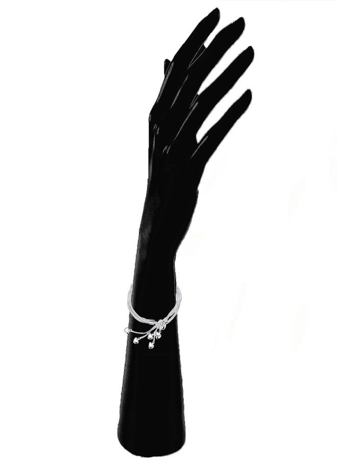 Mahi Heart Charm Silver Rhodium Plated Alloy Bracelet for Women - Image 2