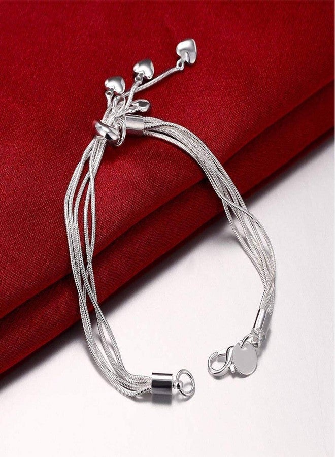 Mahi Heart Charm Silver Rhodium Plated Alloy Bracelet for Women - Image 4