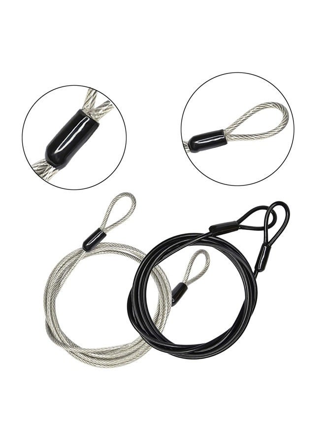 GOMRQING 100CM/3.3ft 3mm Outdoor Travel Security Cable Lock,Braided Steel Coated Safety Cable Luggage Lock,Safety Cable Wire Rope Double Loop Lightweight (2 Pack) - Image 2