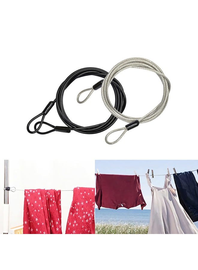 GOMRQING 100CM/3.3ft 3mm Outdoor Travel Security Cable Lock,Braided Steel Coated Safety Cable Luggage Lock,Safety Cable Wire Rope Double Loop Lightweight (2 Pack) - Image 5